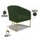 Poltrona Sala Decorativa Kit 2 Stella Base Industrial Dourada Sintético PU Verde D03 - D'Rossi