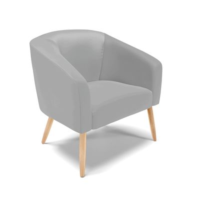 Poltrona Sala Decorativa Kit 2 Stella Pé Palito Natural Sintético Cinza D03 - D'Rossi