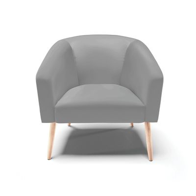 Poltrona Sala Decorativa Kit 2 Stella Pé Palito Natural Sintético Cinza D03 - D'Rossi