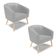 Poltrona Sala Decorativa Kit 2 Stella Pé Palito Natural Sintético Cinza D03 - D'Rossi