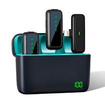 Microfone Sem Fio Omnidirecional com Receptor Lightning para iPhone e iPad - Entrada Lightning Display LED