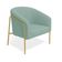 Poltrona Sala Decorativa Kit 2 Stella Base Alta Tubo Dourado Veludo Cotelê Menta D03 - D'Rossi