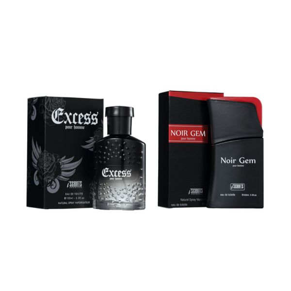 Kit 2 Perfumes Noir Gem-Excess Eau de Toilette 100ml para Homem
