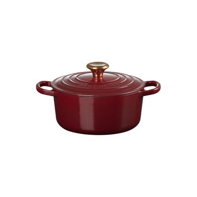 KIT LE CREUSET 2 PANELAS REDONDAS 20 E 24CM GRELHA QUADRADA 26CM EM FERRO ESMALTADO VERMELHO RHONE