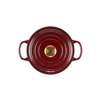KIT LE CREUSET 2 PANELAS REDONDAS 20 E 24CM GRELHA QUADRADA 26CM EM FERRO ESMALTADO VERMELHO RHONE