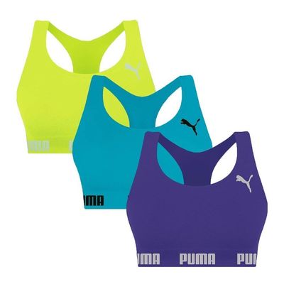 Kit 3 Tops Puma Nadador Sem Costura Feminino P