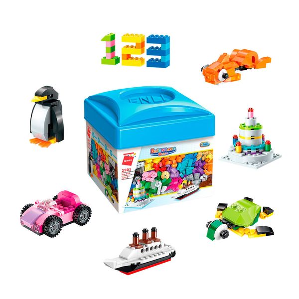 Caixa Blocos de Montar Surpresa Com 460 Peças 2901 Qman Caixa Blocos de Montar Surpresa Com 460 Peças 2901 Qman