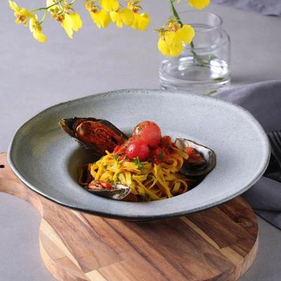 Conjunto De Pratos Para Massa-risoto 04 Peças Orgânico Dust Porto Brasil