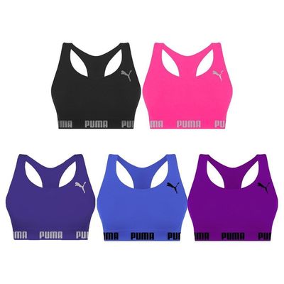 Kit 5 Tops Puma Nadador Sem Costura Feminino G / Roxo/Rosa