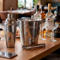 Balde de Gelo Inox com Pegador Drinks Bar Bartender 4,5L