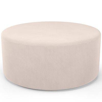 Puff Redondo Orgânico para Living 90cm Lola W01 Suede Bege - Lyam Decor
