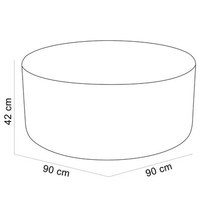 Puff Redondo Orgânico para Living 90cm Lola W01 Suede Bege - Lyam Decor