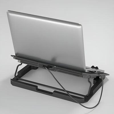 Base Suporte Resfriador Notebook 2 Coolers LED Informática - com Ventoinhas e Ajuste Ergonômico