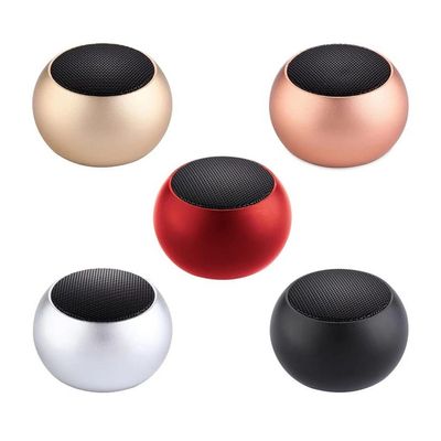 Mini Caixa De Som Bluetooth Bolinha Metal Amplificada Speaker 3w Cor:Preto