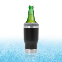 Copo Térmico Porta Lata Garrafa Long Neck Copo Abridor Cor:Laranja