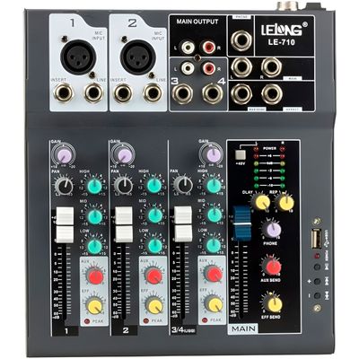 Mesa de Som Digital Mixer USB 4 Canais Bluetooth MP3 Player - Ideal para Home Studio e Lives