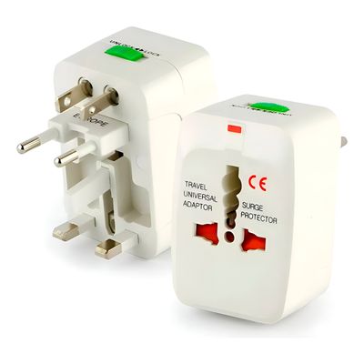 Adaptador de Tomada Universal 7 em 1 Bivolt com Pinos Retráteis para Viagem Padrões Eletricidade