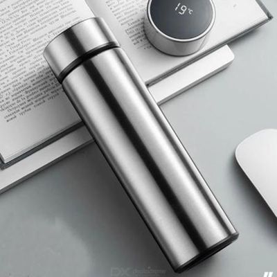 Garrafa Térmica Inteligente 500ml com LED e Sensor de Temperatura – Mantém Bebidas Quentes e Frias | Cor:Preto