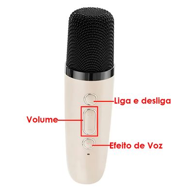 Mini Caixa de Som Microfone Bluetooth Portátil RGB Para Karaoke, Festas e Viagens - Bluetooth 5.0 | Cor:Azul