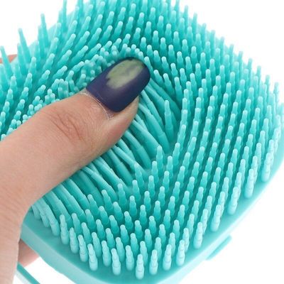 Esponja De Silicone Para Banho Massageador Dispenser Shampoo Sabonete Pets Cor:Verde Claro