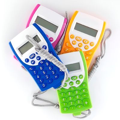 Mini Calculadora de Bolso Cordão 8 Dígitos Cálculo Cor:Verde