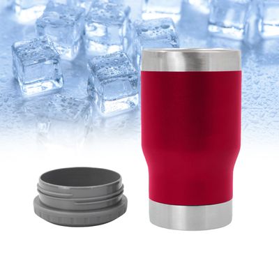Copo Térmico Porta Lata Garrafa Long Neck Copo Abridor Cor:Rosa