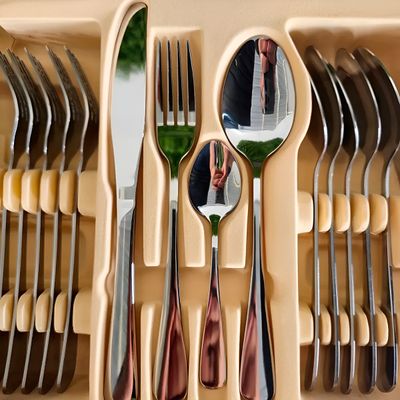 Faqueiro de Aço Inox Conjunto 24 Peças Prateado Liso - Acabamento Polido e Design Atemporal