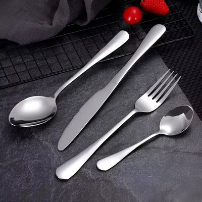 Faqueiro de Aço Inox Conjunto 24 Peças Prateado Liso - Acabamento Polido e Design Atemporal