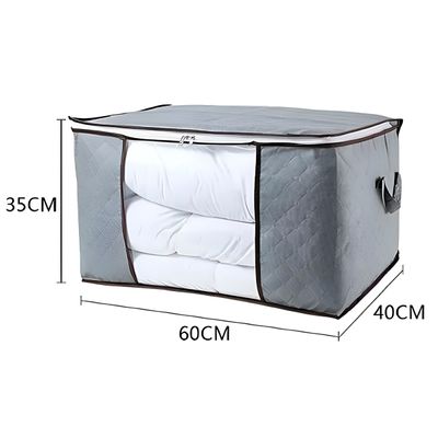 Saco Organizador Bolsa Roupas Cobertas Multifuncional  com Alças Reforçadas e Zíper – Roupas, Closet e Armário | Cinza