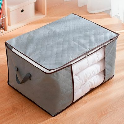 Saco Organizador Bolsa Roupas Cobertas Multifuncional  com Alças Reforçadas e Zíper – Roupas, Closet e Armário | Cinza