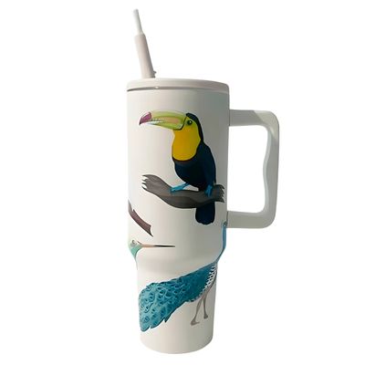 Copo Térmico Tropical 1200ml – Estampa Vibrante, Alta Capacidade e Conservação Prolongada | Modelo:C3