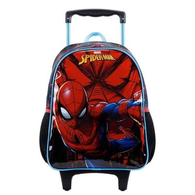 Mochila Rodinha Infantil Escolar Menino Homem Aranha Spiderman Xeryus Azul 11660