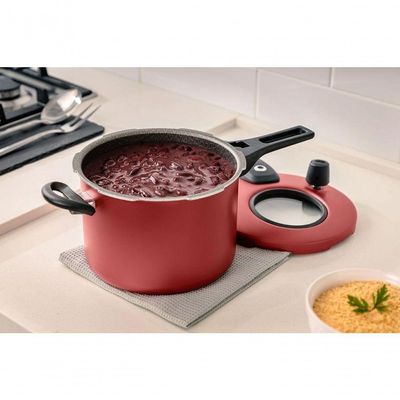 Panela De Pressao Superior Fech. Externo 4,5l Mta Cereja 6601