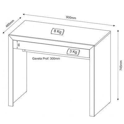 Mesa para 1 Gaveta Nogal Tecno Mobili