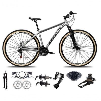 Bicicleta Aro 29 Absolute Nero 5 Freio Hidráulico K7 27v Alumínio Garfo Com Trava Mtb cinza Tam: 21