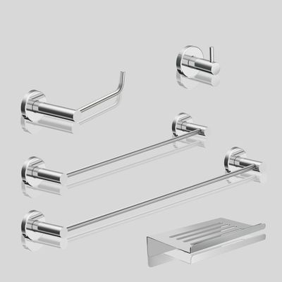 Kit De Acessórios Para Banheiro Escovado 5 Peças Grego Metal 2180at