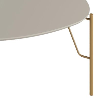 Mesa de Centro Para Sala de Estar Alta Pés Industrial Dourado Alef I03 Grigio - Lyam Decor