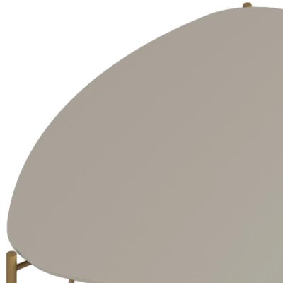 Mesa de Centro Para Sala de Estar Alta Pés Industrial Dourado Alef I03 Grigio - Lyam Decor
