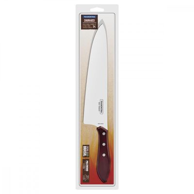 Faca Tramontina para Carne 10" em Aço Inox e Cabo Vermelho Polywood
