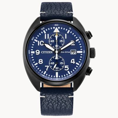 Relógio Citizen Masculino Ref: Ca7048-08l Solar Black Cronógrafo Eco-Drive