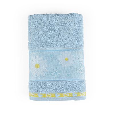 Toalha de Banho Infantil Pitico 1,15m x 75cm 100% Algodão Macio - Margarida Azul