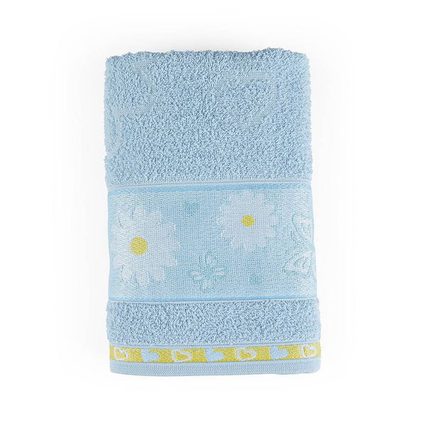 Toalha de Banho Infantil Pitico 1,15m x 75cm 100% Algodão Macio - Margarida Azul