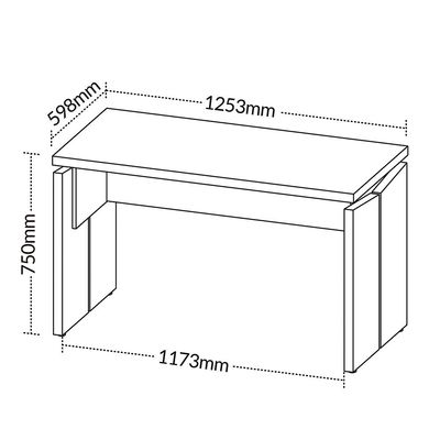 Mesa Para Escritório Home Office 125cm Unik A02 Freijó Branco - Lyam Decor