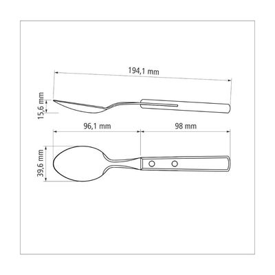 Kit 3 Colher de Mesa Inox Polywood Vermelha - Tramontina