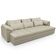 Sofá Retrátil Para Sala de Estar 4 Lugares 297cm Riza S03 Couro Bege Pérola - Lyam Decor