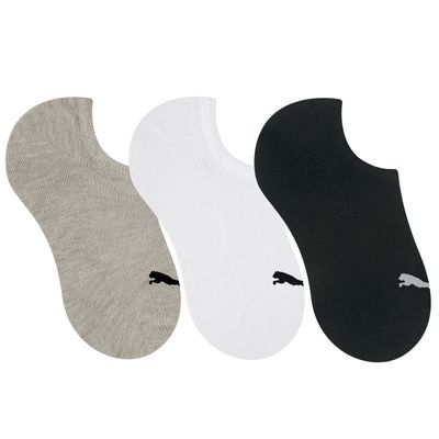 Kit 12 Pares de Meia Puma Sapatilha Esportiva Feminino - Mescla 34-39 / Preto e Branco
