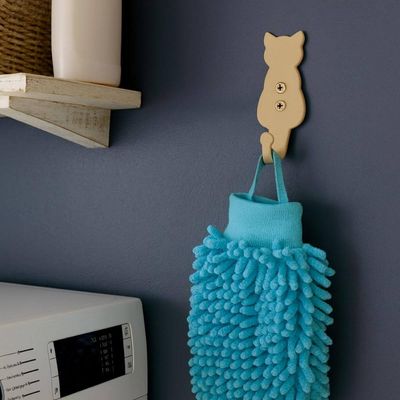 Kit 6 Penduradores Ganchos Decorativos de Parede Gato Dourado Luft Masutti