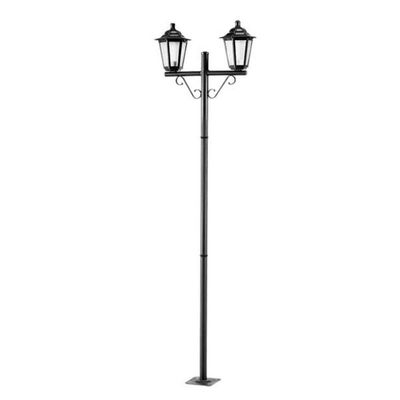 Poste Duplo Externo Jardim Praça Preto Colonial Retrô Dital Grega Alumínio E27 Lente Fosca