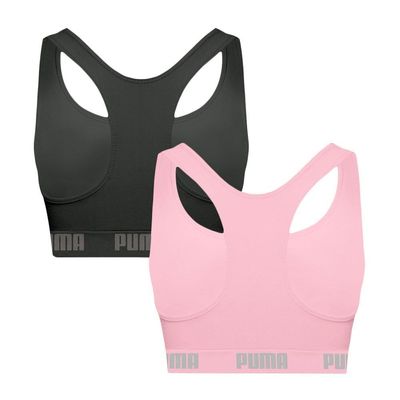 Kit 2 Tops Puma Nadador Sem Costura Feminino P / Preto e Rosa
