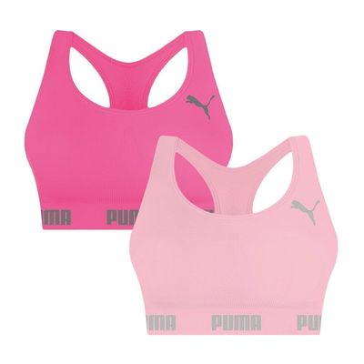 Kit 2 Tops Puma Nadador Sem Costura Feminino P / Rosa